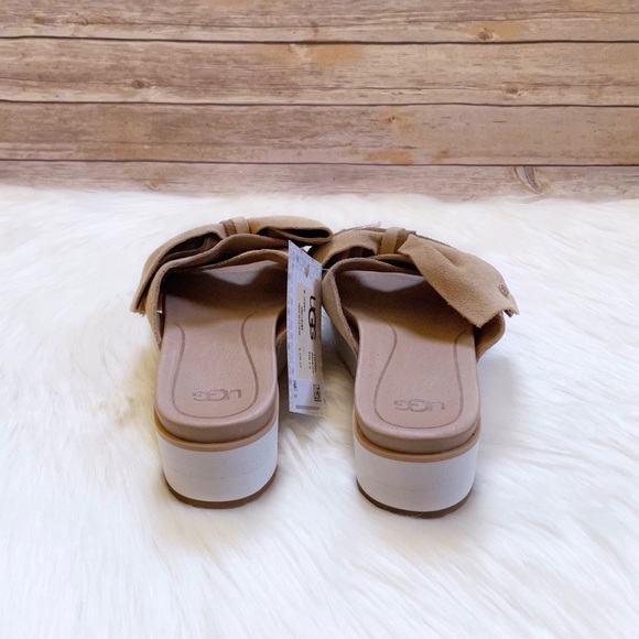 UGG Joanie Bronzer Suede Slip-On Platform Sandals - Picture 6 of 7